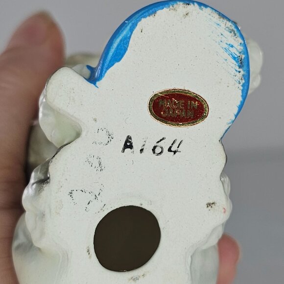 Vintage Norcrest Ceramic Poodle Figurine With Blue Bowl A164 - Picture 6 of 8